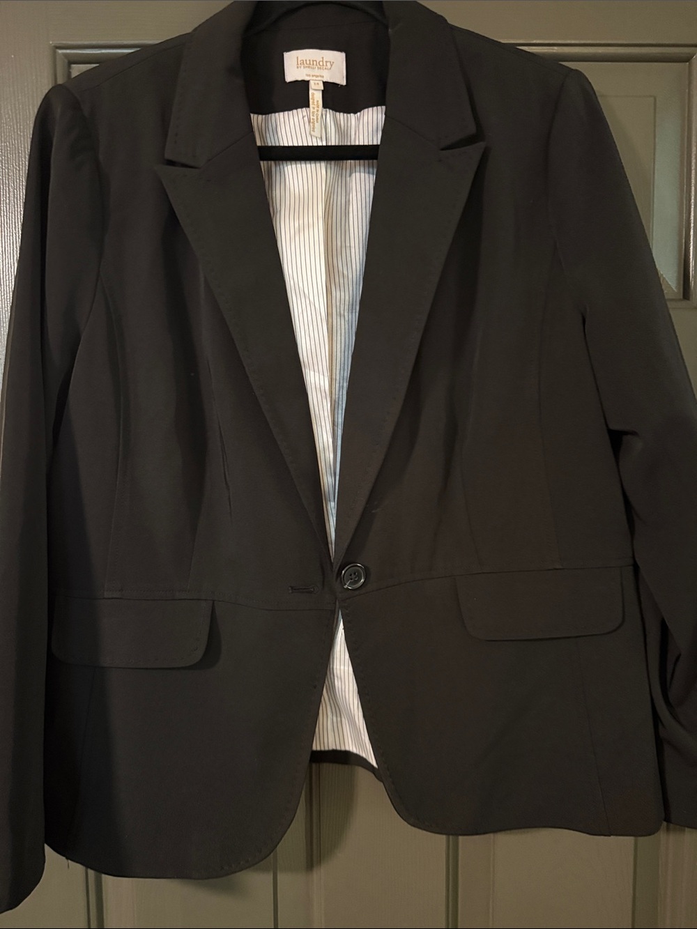 Laundry By Shelli Segal Black Single-Button Tailored Blazer